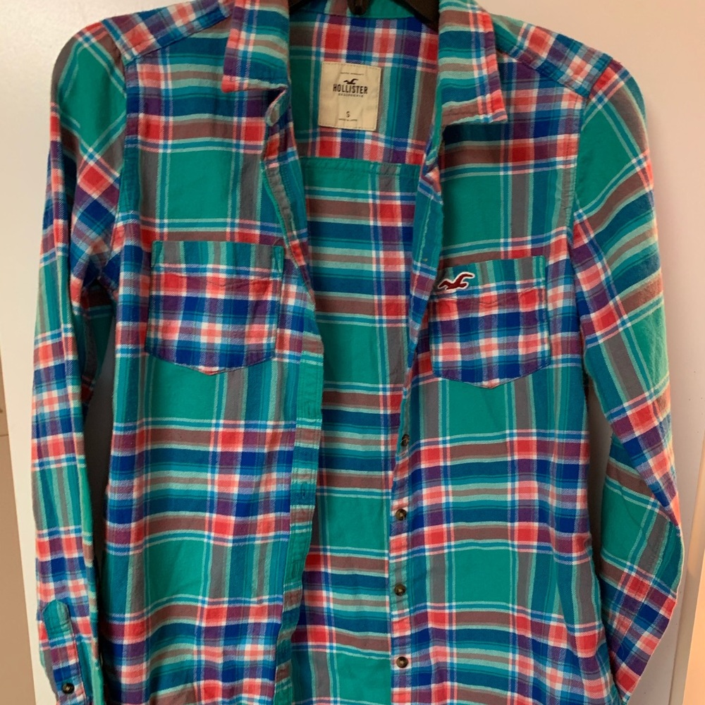 Green Hollister flannel